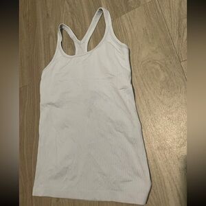lululemon athletica White Ribbed Racerback Tank